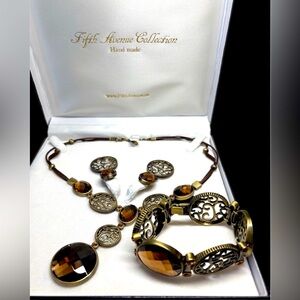 Elegant trio-Celtic feel Vintage 5th Avenue Jewelry Set